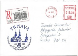 Slovakia 2001. Cover TRNAVA Postmark City Of Trnava - Storia Postale