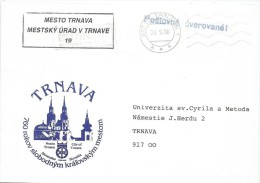 Slovakia 1998. Cover TRNAVA Postmark City Of Trnava - Covers & Documents