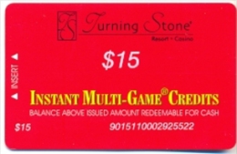 Turning Stone Casino, Verona, NY, Older Used Slot Or Players Card, Turningstone-5a - Carte Di Casinò