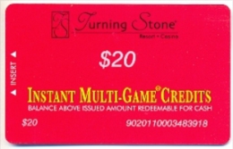 Turning Stone Casino. Verona, NY, U.S.A., Older Used Slot Card, Turning-1a - Casinokaarten