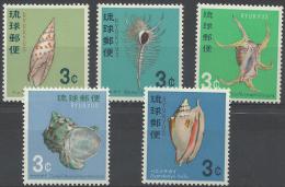 RYUKYU ISLANDS - 1967-8 Seashells. Scott 157-161. MNH ** - Ryukyu Islands