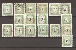HONGRIE INCOMPLETE / 1953 TAXE Lot De 17 Timbres Oblitérés Sur 19 (YT Compris Entre 197 Et 215 Inclus) - Impuestos