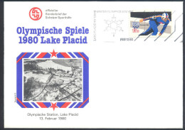 USA Olympic Games 1980 Lake Placid: Opening Venues Cachet Winter Olympic Station Cancellation, Speed Skating Stamp - Hiver 1980: Lake Placid