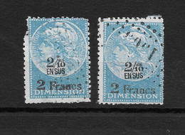 FRANCE FISCAUX 1922/ Exemplaires Dits De DIMENSION 2 Frs Et 2/10 ème En Sus /un Peu Fatigués / YT 87 - Sellos