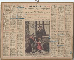 Format 21 X 26,7 Cm/ Almanach Des P Et T/La Toilette Du Dimanche /Eure/ 1919    CAL142 - Formato Grande : 1901-20