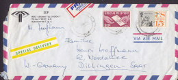 United States Airmail SPECIAL DELIVERY 1966 Cover Lettre FRAGILE, OPEN SCHOOLS TO EPILEPTICS Label Bird Vogel Oiseau (2 - Special Delivery, Registration & Certified