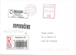 Slovakia 2001. Registered  Cover Bratislava  Postmark - Briefe U. Dokumente