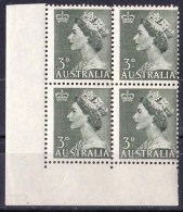 Australia 1953 3d Queen Elizabeth Block Of 4 MNH - Neufs