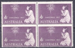 Australia 1957 Christmas 4d Block Of 4 MNH - Mint Stamps