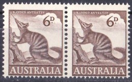 Australia 1959 Zoologicals 6d Anteater MNH Pair - Mint Stamps