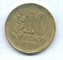 F3607 / - 10 Pesos  - 1976  - Argentina Argentine Argentinie  - Coins Munzen Monnaies Monete - Argentine