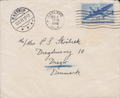 United States OAKLAND Calif. 1945 Cover Lettre To DRAGØR Dragor Denmark Via KASTRUP (Arrival Cds.) Aeroplane Stamp - 2c. 1941-1960 Storia Postale