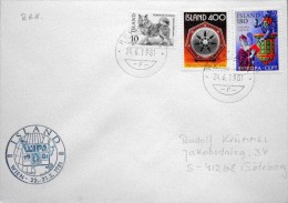 Iceland 1981  EUROPA   Reykjavik 24-6- 1981 Special Cancel Cover WIPA 1981 To Sweden  ( Lot 2960 ) - Lettres & Documents