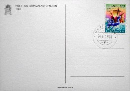 Iceland 1981  EUROPA   Reykjavik 24-6- 1981 Special Cancel Card WIPA 1981 ( Lot 2958 ) - Cartas & Documentos