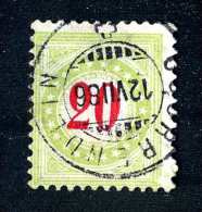 2200 Switzerland 1884-86  Michel #19 II AX BaN  Used   Scott #J25a  ~Offers Always Welcome!~ - Strafportzegels