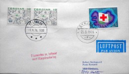 Iceland 1976 Special Cancel Letter  Reykjavik 25-3 Tôrshavn 29-3,1-4 Holte 3-4 Denmark  ( Lot 2941 ) - Brieven En Documenten
