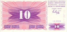 BOSNIE-HERZEGOVINE   10 Dinara  Daté Du 01-07-1992   Pick 10 A        ***** BILLET  NEUF ***** - Bosnie-Herzegovine