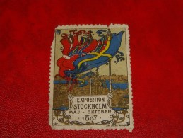 Vignette 1897 Stockholm Exposition  Abimé - Variétés Et Curiosités