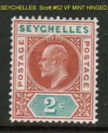 SEYCHELLES   Scott  # 52*  VF MINT HINGED - Seychelles (...-1976)
