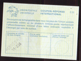 Coupon-réponse International, Type 25 (UPU Verticall , 1 Cercle) , Rennes RP(  Cr 24) - Reply Coupons
