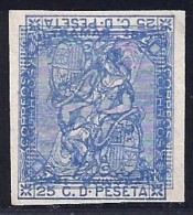 España 135P (*) Maculatura Azul Doble Impresión Sin Dentar - Unused Stamps