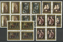 Cuba; 1986 National Museum Paintings, 17th Series (Blocks Of 4) - Oblitérés