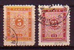 BULGARIA / BULGARIE - 1892 - Timbre Taxe LV - 2v Obl. Yv 7a,8a Dent.101/2 - Oblitérés