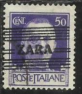 ZARA OCCUPAZIONE TEDESCA GERMAN OCCUPATION 1943 IMPERIALE SOPRATAMPATA EMPIRE OVERPRINTED CENT. 50 USATO USED OBLITERE' - German Occ.: Zara