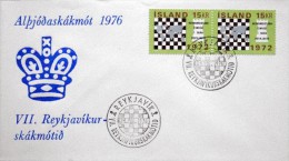 Iceland 1976 Schach  Special Cancel Cover    ( Lot 2933 ) - Briefe U. Dokumente