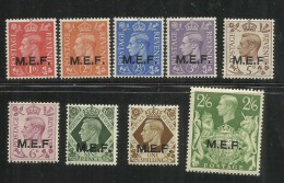 OCCUPAZIONI STRANIERE MEF 1943 - 1947 VALORI 9 STAMPS MNH - Occ. Britanique MEF