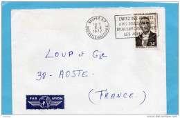 MARCOPHILIE-lettre NLLLE CALEDONIE-cad+flamme  évitons Les Retards  1972-stamp N°377 DE GAULLE - Storia Postale