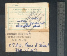 Fragment  Avec étiquette De Douane Maroc 1952 - Cartas & Documentos