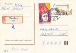 I2926 - Czechoslovakia (1979) 082 01 Kendice - Cartas & Documentos