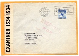 Switzerland 1941 Censored Cover Mailed To USA - Covers & Documents