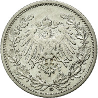 Monnaie, GERMANY - EMPIRE, 1/2 Mark, 1908, Karlsruhe, TTB, Argent, KM:17 - 1/2 Mark