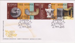 Cyprus FDC Mi 1133-1136 Cyprus Through The Ages - Archaic, Classical & Hellenistic Periods - Coin - Ship - Statue - 2008 - Lettres & Documents