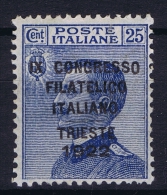 Italy: 1921 Mi 155  Sa 125 MNH/** Congresso Filatelico - Mint/hinged