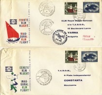 Eerste KLM Vlucht Amsterdam - Varna - Constanta (5 Juni 1964) - 2 Enveloppen - Storia Postale