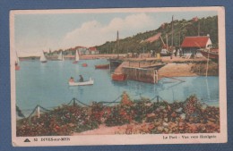 Delcampe - 14 CALVADOS - CP COLORISEE ANIMEE DIVES SUR MER - LE PORT - VUE VERS HOULGATE - CAP N° 52 - CIRCULEE - Dives