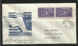 UNITED STATES STATI USA 2 JUL 1939 NEW KENSINGTON PENNSYLVANIA EXPERIMENTAL PICK-UP ROUTE FIRST FLIGHT AM 1001 FDC COVER - 1851-1940