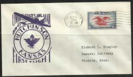 UNITED STATES STATI USA 26 APR 1941 HUTCHINSON KANSAS FIRST FLIGHT FDC COVER - 1941-1950