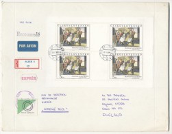 I2802 - Czechoslovakia (1989) 305 00 Plzen 5 / CLO CSSR  + GB (R + Exprés + Avis De Réception + Imprimé 50%) - Lettres & Documents