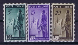 Italy: 1949 Mi 774-776 ,  Sa 601-603, MH/* - 1946-60: Nuovi