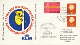 Eerste KLM Lijnvlucht Amsterdam - Melbourne (3 April 1972) - Lettres & Documents