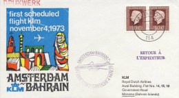 Eerste KLM Lijnvlucht Amsterdam - Bahrain (4 November 1973) - Brieven En Documenten