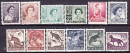 Australia 1958 Yvert 249-59, Definitive Set, Queen Elizabeth II, Fauna & Flowers - MNH - Mint Stamps