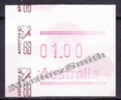 Australie - Australia 1988 Yvert D 10, Hedgehog, Overprinted Aeropex - Frama Labels - MNH - Vignette [ATM]