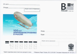 Russia 2013 Aviation Airship Zeppelin Dirigible "Astra" 1913 - Entiers Postaux