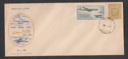 INDIA, 1961, FDC, 50th Annv. First Official Airmail(Aerial) Flight, Airplane,  Boeing, 2 V, Jabalpur Cancellation - Covers & Documents
