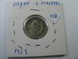 EGYPT 2  PIASTRES 1923 SILVER COIN LOT 15 NUM 2  . - Egipto